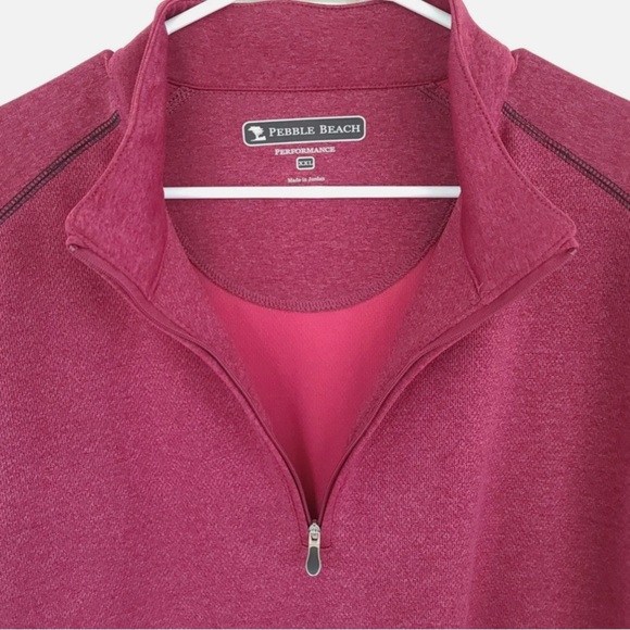Pebble Beach men’s mock neck maroon pullover performance jacket size L - Picture 2 of 9